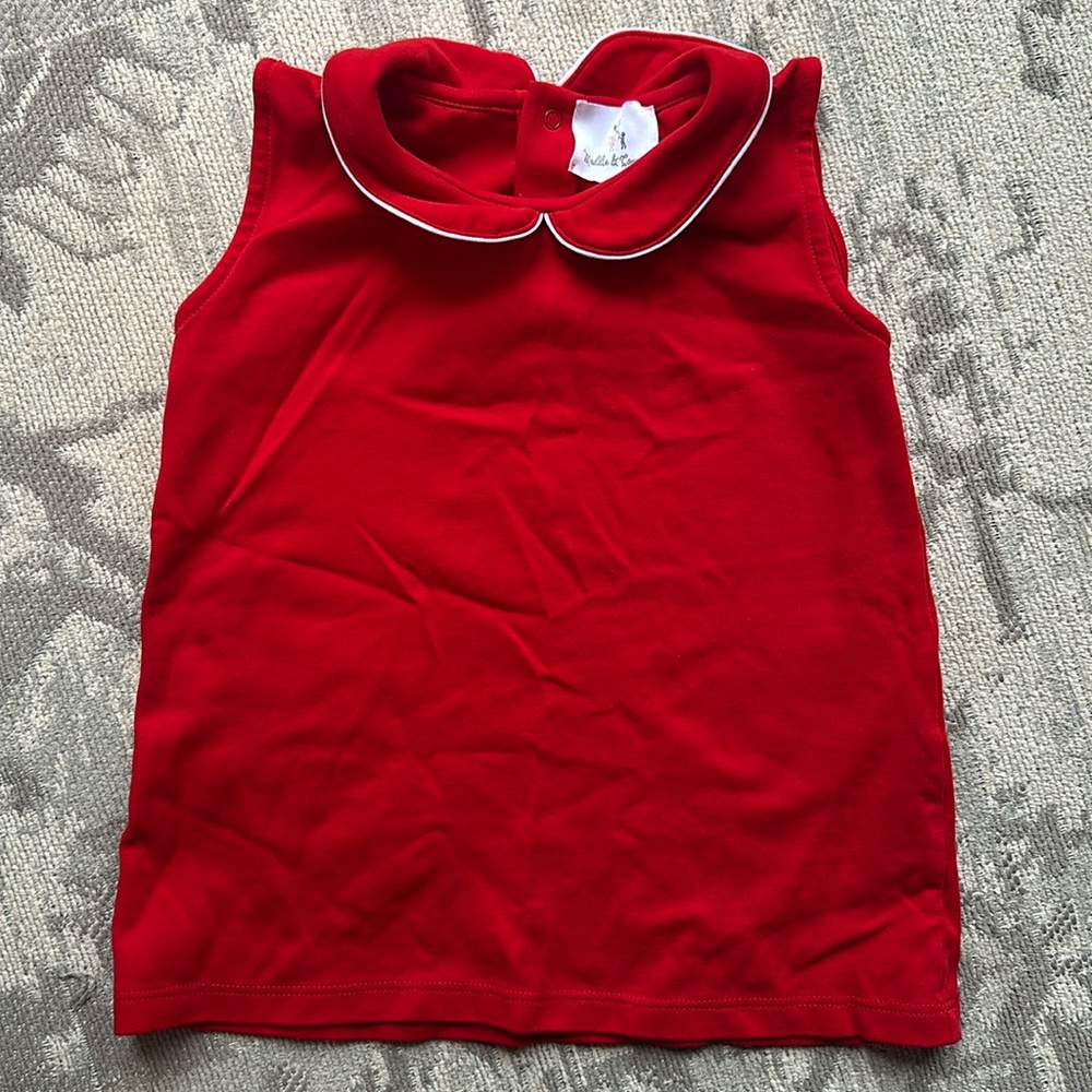 Maddie and Connor size 6 red sleeveless Peter Pan collar top for girls